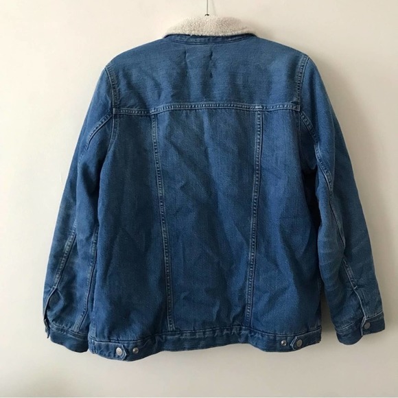 Madewell Oversized Jean Jacket Pinehill Wash: Sherpa Edition - Picture 6 of 7